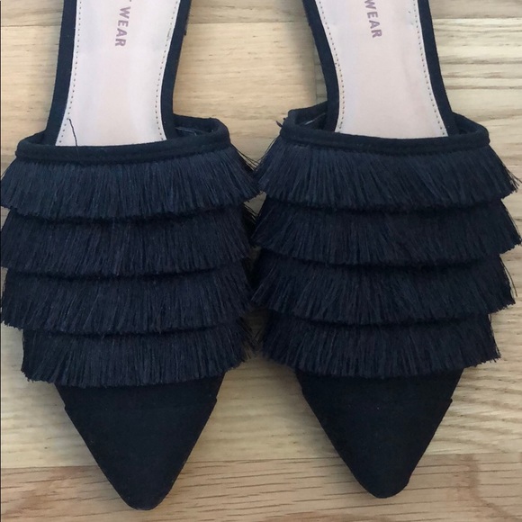 Rare Find!! Who What Wear navy Tassel Slides/mules 😍 - Picture 4 of 6